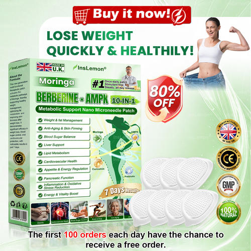 InsLemon® Moringa × Berberine × AMPK 10-in-1 Metabolic Support Nano Microneedle Patch (Once Daily) ✅ Supports metabolism, appetite control, steady energy & daily weight-management goals.