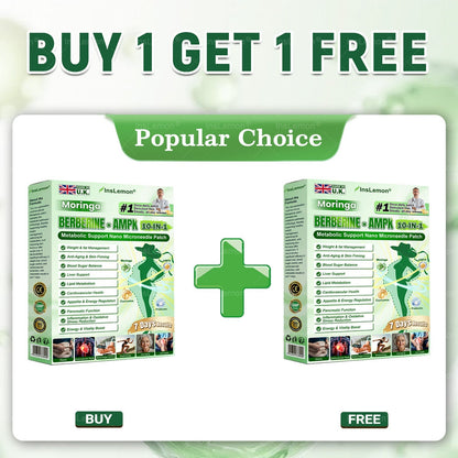 InsLemon® Moringa × Berberine × AMPK 10-in-1 Metabolic Support Nano Microneedle Patch (Once Daily) ✅ Supports metabolism, appetite control, steady energy & daily weight-management goals.