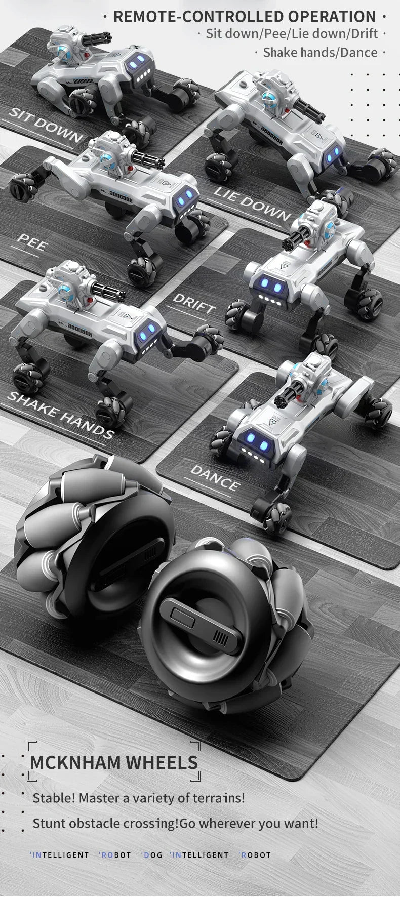 2026 New Intelligent Mechanical Dog With Gesture Induction Can Walk And Sing Dog Spray Control Electric Pet Dog Toys Kids Gifts